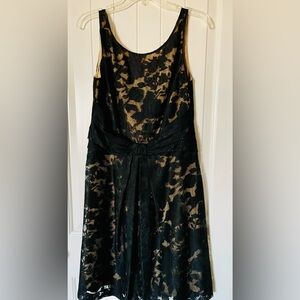 Ralph Lauren Black A-Line Lace Midi Dress